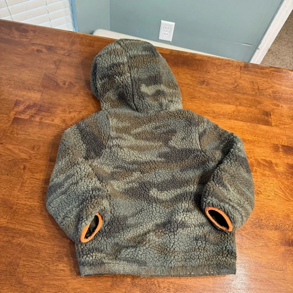 London Fog green Jacket Orange Trim reversible camo fleece size small 4 - Picture 11 of 13